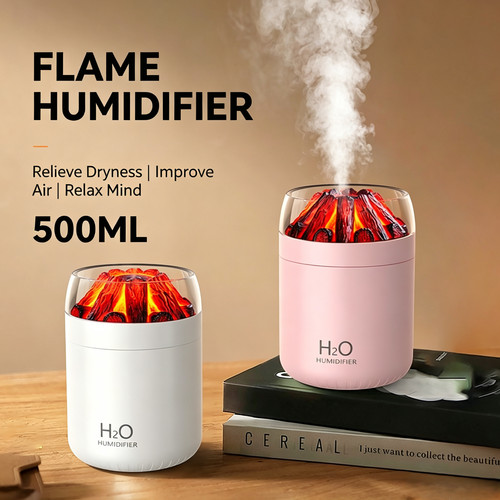 500ml usb led flame air - flame,