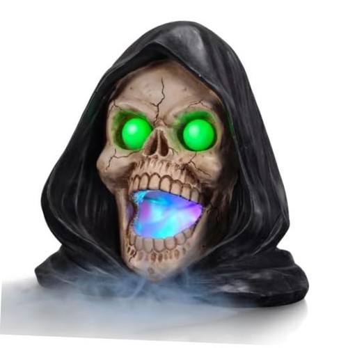 Halloween skull head - skull, mist